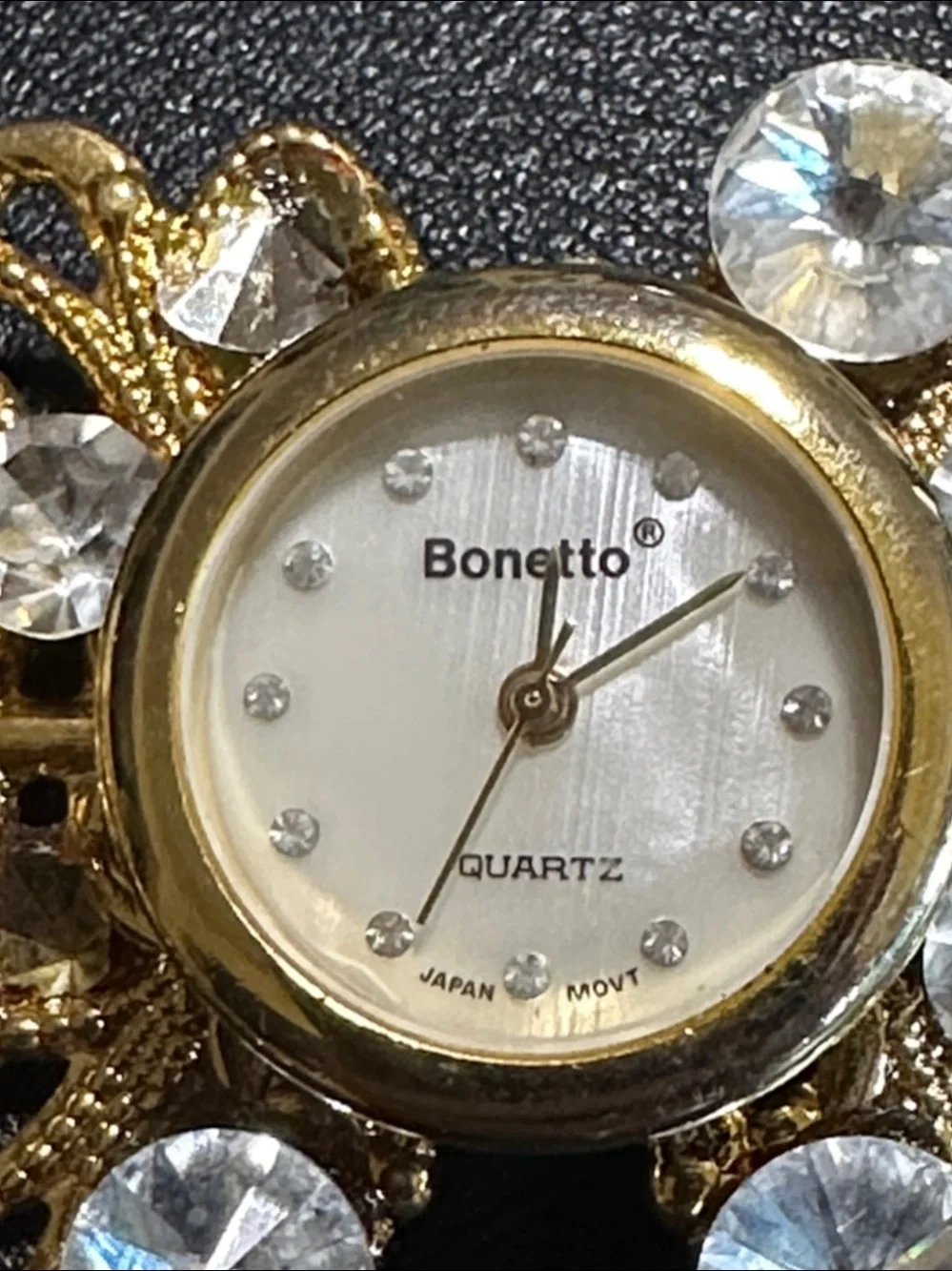 Bonetto Vintage Gold Tone 1980’s Ring Brooch Watch Bundle